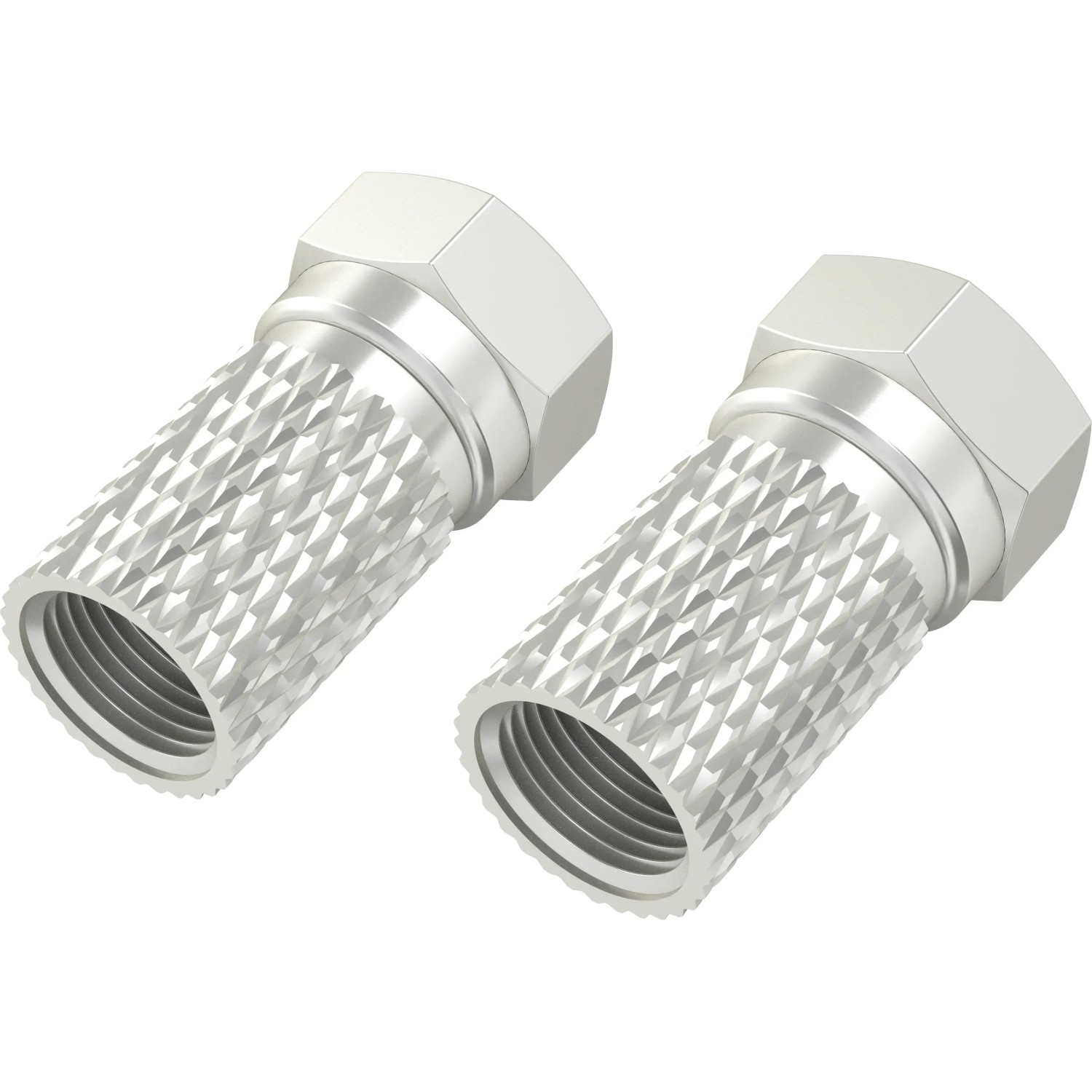 Hama Antennen-Adapter-Set F-Stecker 7 mm Schraubbar Silber 2 Stück