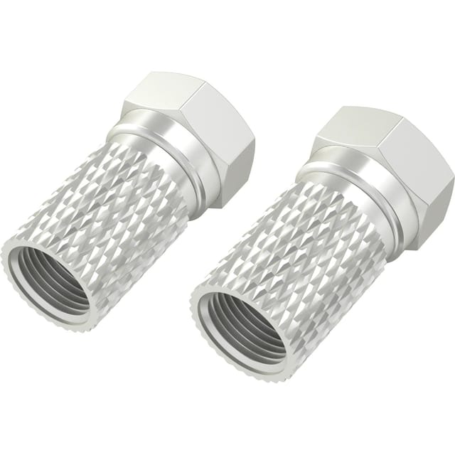 Hama Antennen-Adapter-Set F-Stecker 7 mm Schraubbar Silber 2 Stück