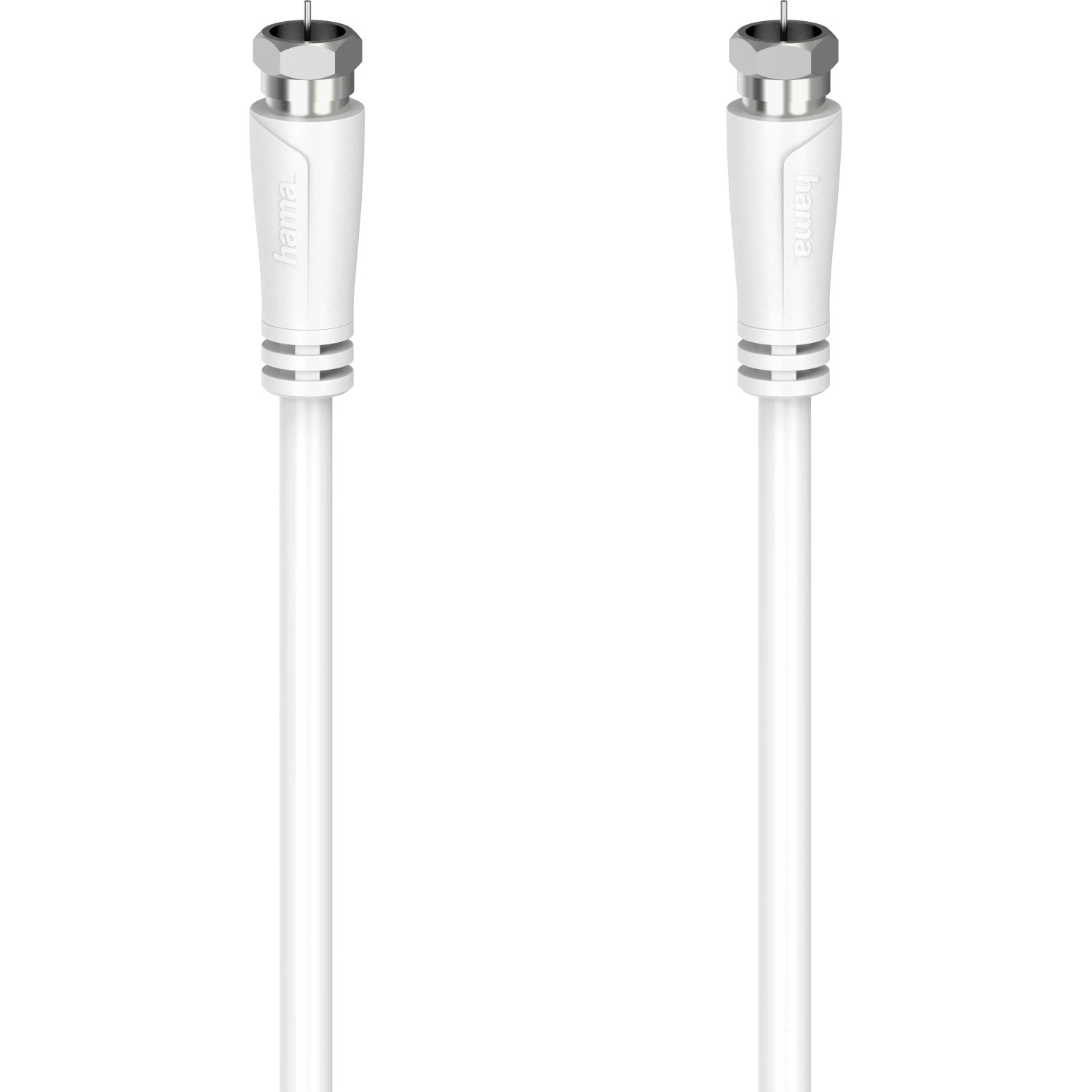 Hama Antennen-Kabel SAT-Anschlusskabel F-Stecker/F-Stecker 90 dB Weiß 7,5 m
