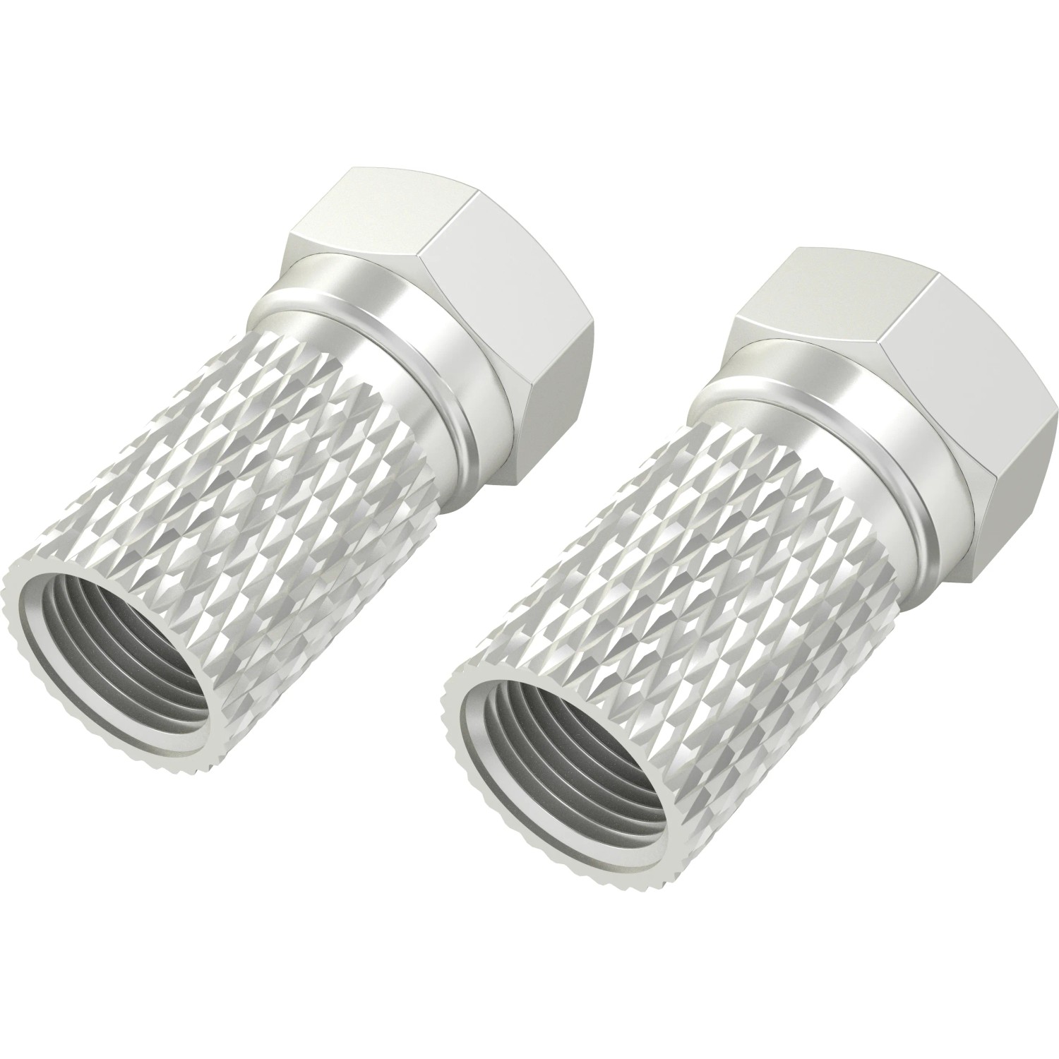 Hama Antennen-Adapter-Set F-Stecker 6,8 mm Schraubbar Silber 4 Stück