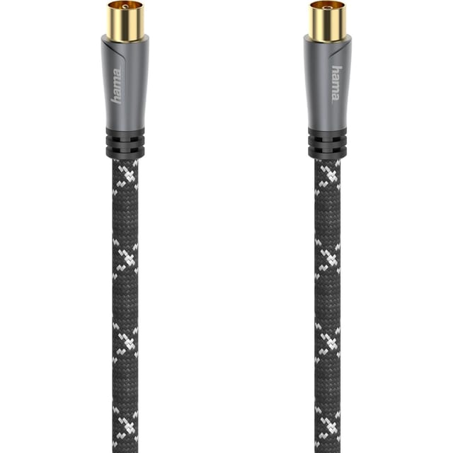 Hama Antennen-Kabel Koax-Stecker/Koax-Kupplung 120 dB Metall Grau-Schwarz 3 m