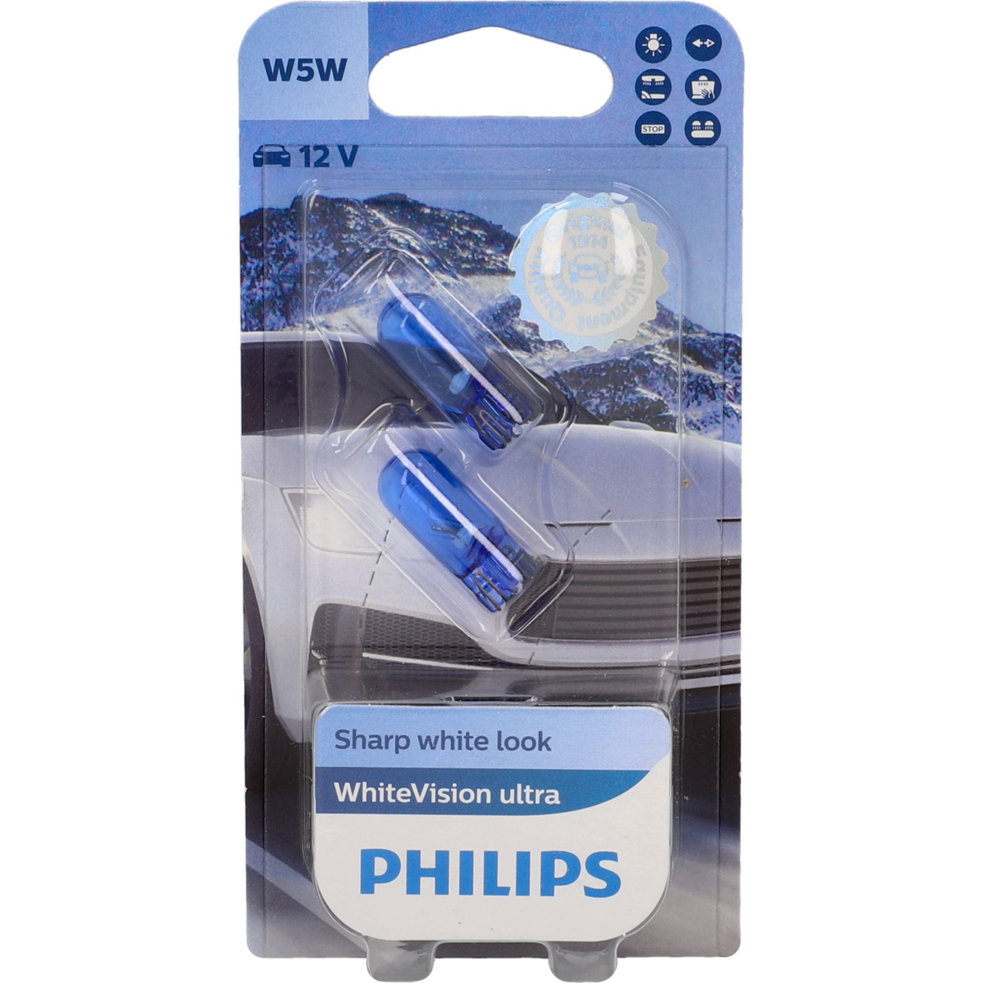 Philips Signallampe 'WhiteVision ultra W5W' 5 W 12 V 2 Stück