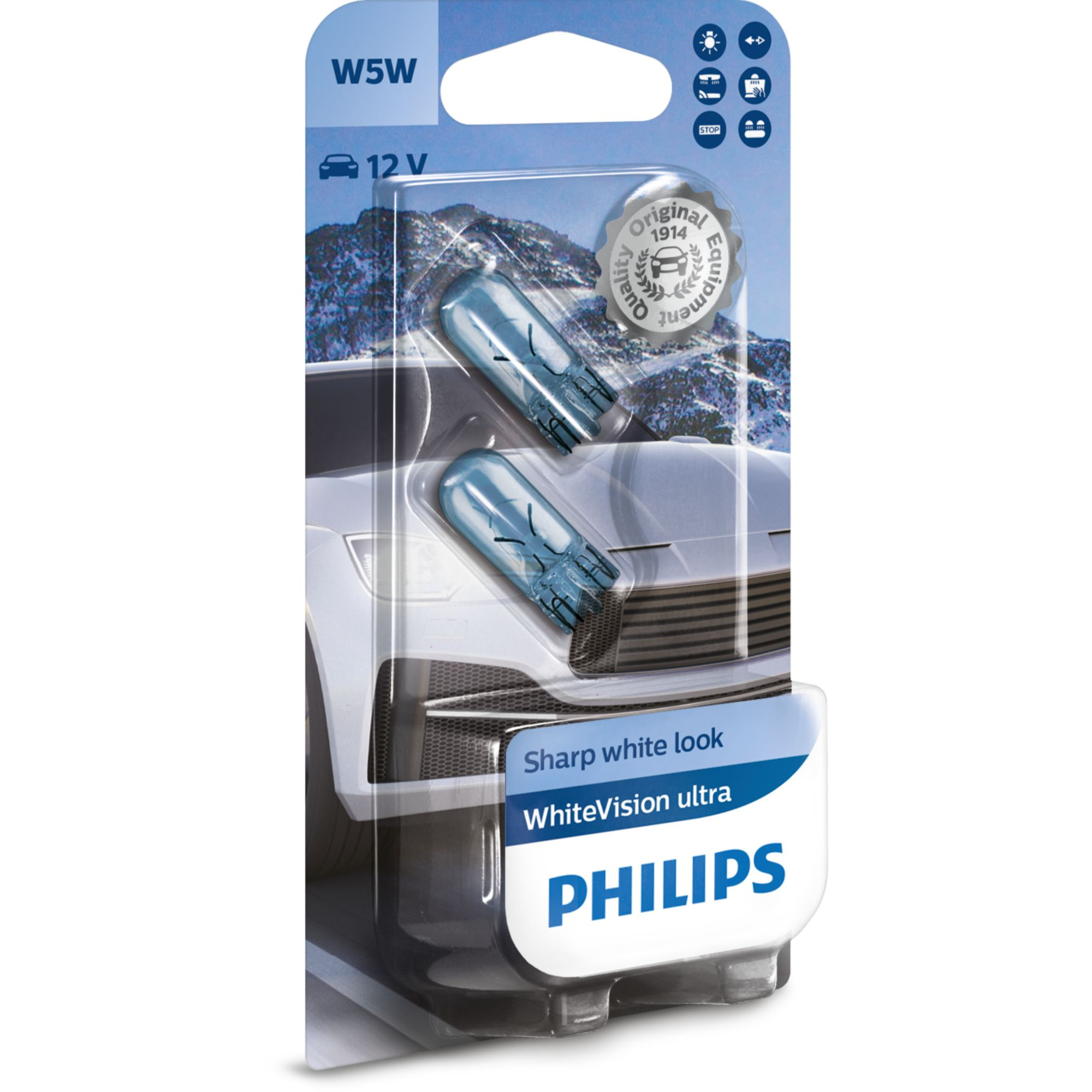 Philips Signallampe 'WhiteVision ultra W5W' 5 W 12 V 2 Stück Bild 2