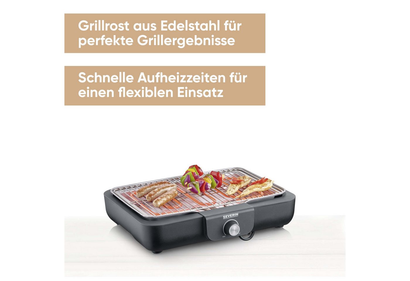 Severin Elektro-Tischgrill 'PG 8554' schwarz 2300 W 35 x 10 x 43 cm Bild 2