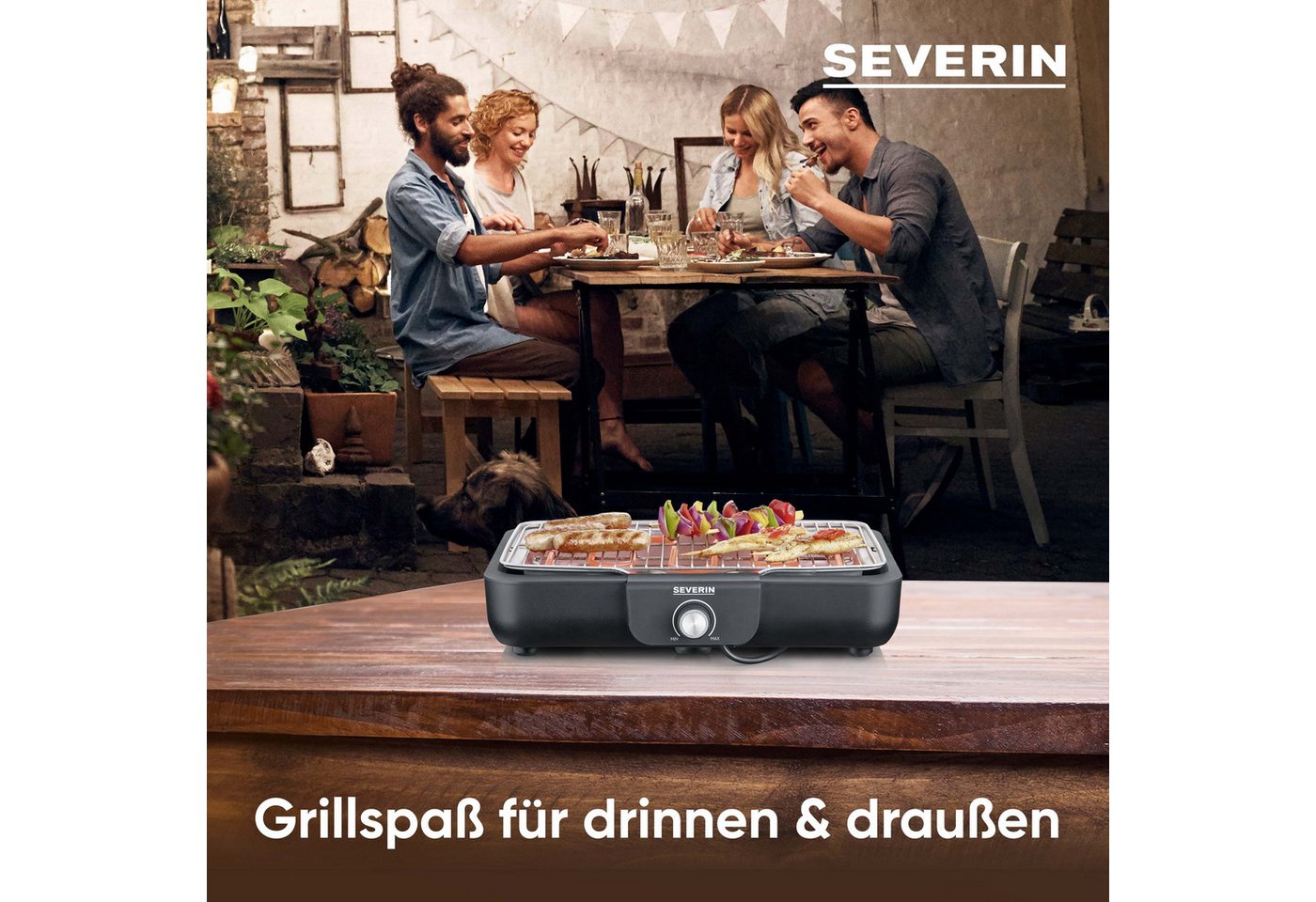 Severin Elektro-Tischgrill 'PG 8554' schwarz 2300 W 35 x 10 x 43 cm Bild 3