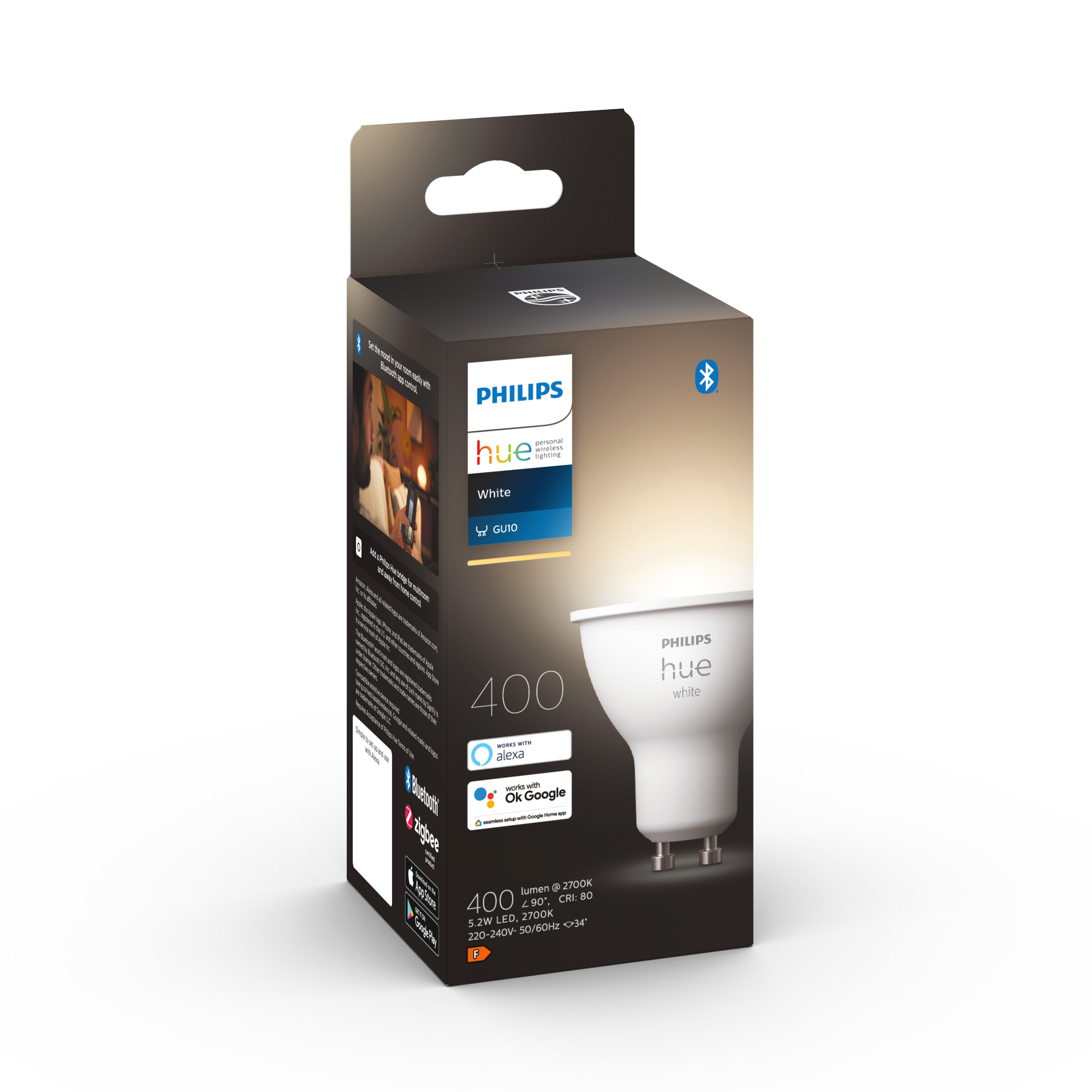 Philips LED-Leuchtmittel 'Hue' dimmbar GU10 5,2 W 400 lm warmweiß Bild 2