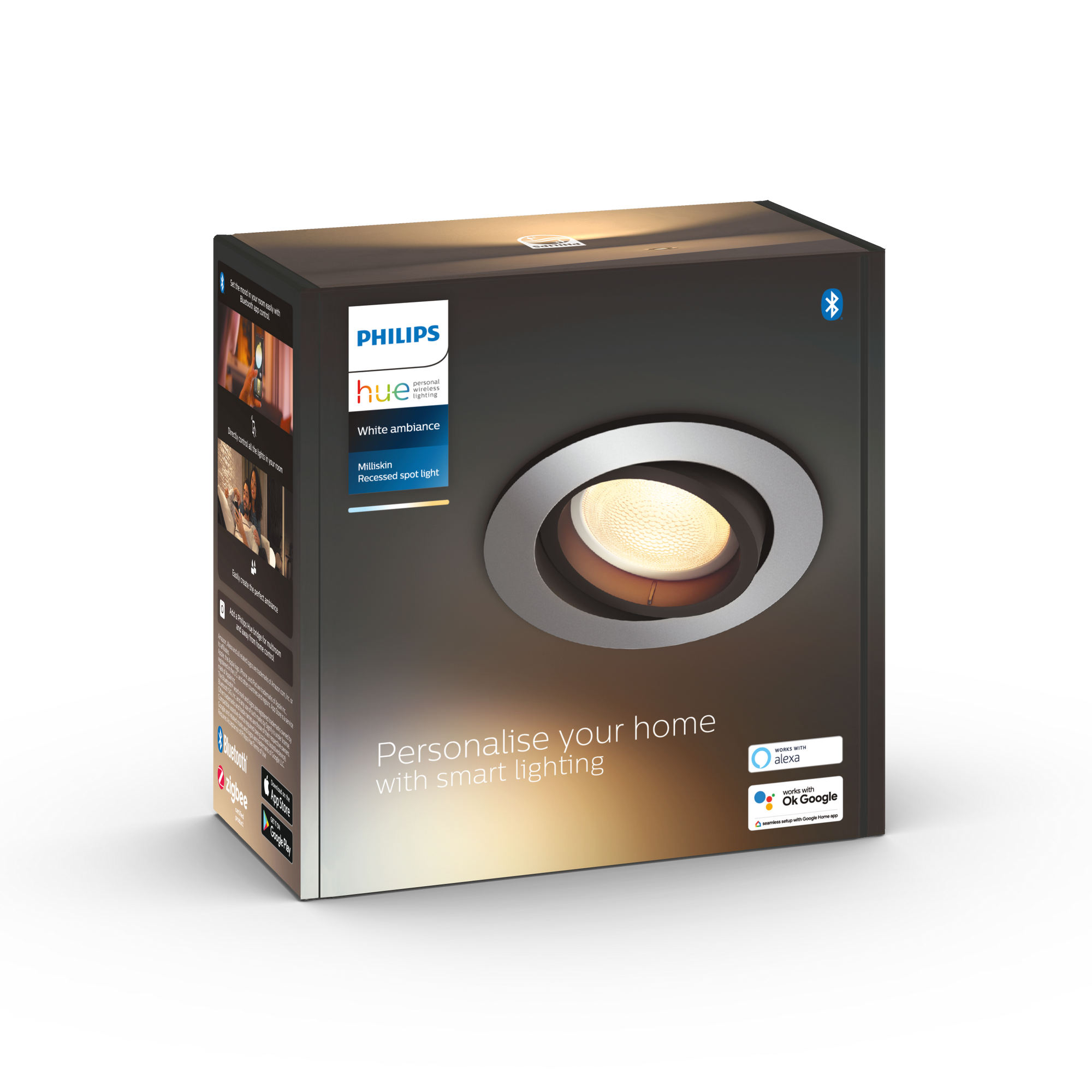 Philips LED-Einbauleuchte 'Hue' dimmbar 5 W 250 lm warmweiß bis tageslichtweiß x 9 cm Bild 2