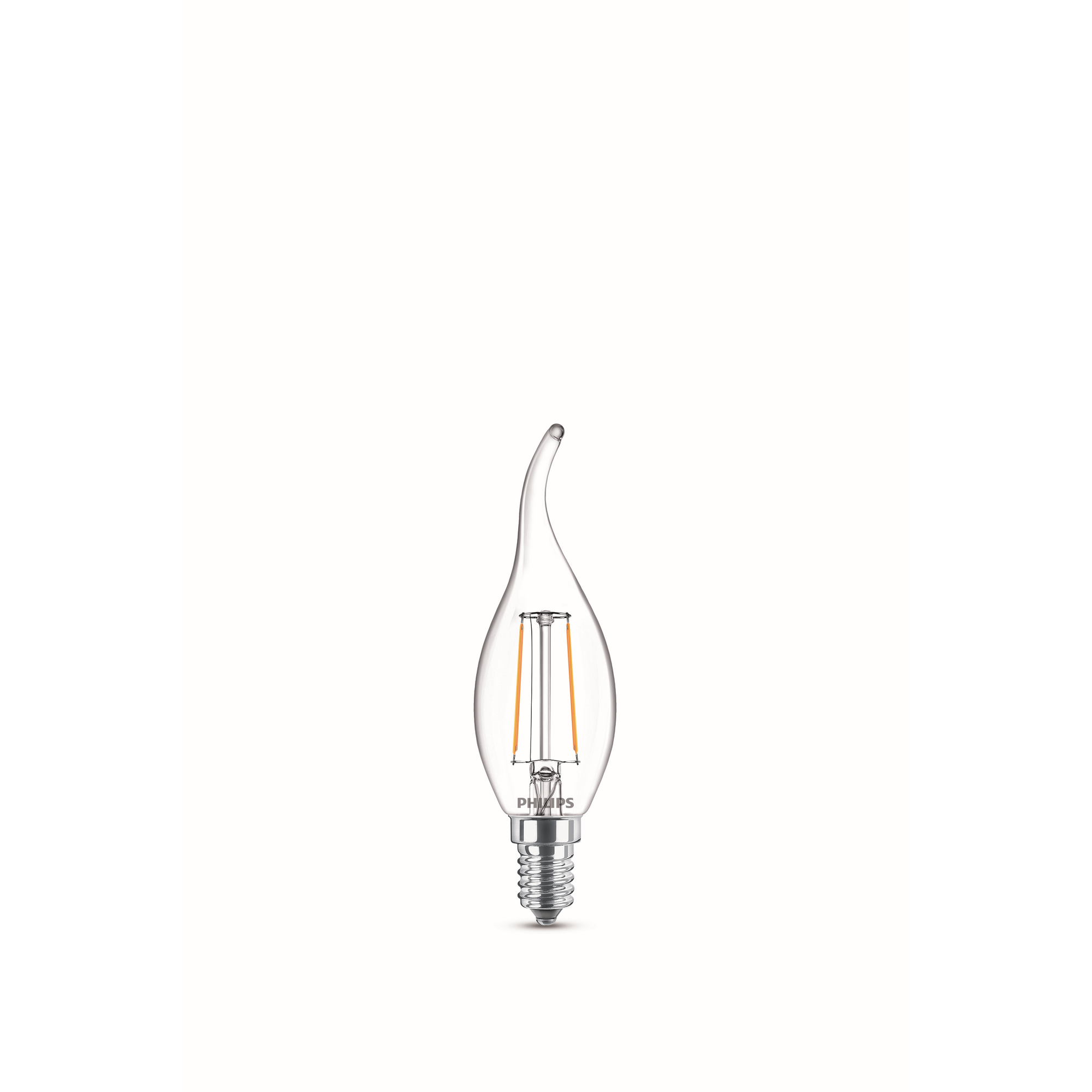 Philips LED-Leuchtmittel Kerze klar E14 2 W 250 lm warmweiß
