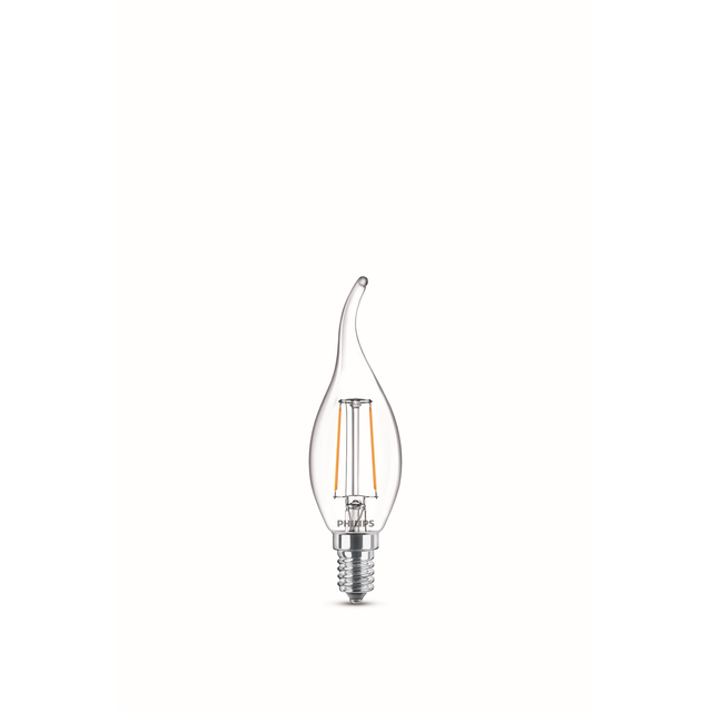 Philips LED-Leuchtmittel Kerze klar E14 2 W 250 lm warmweiß