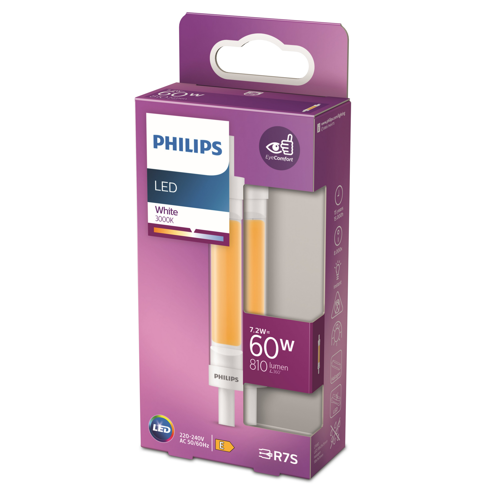 Philips LED-Leuchtmittel Stab R7S 8 W 850 lm warmweiß Bild 2