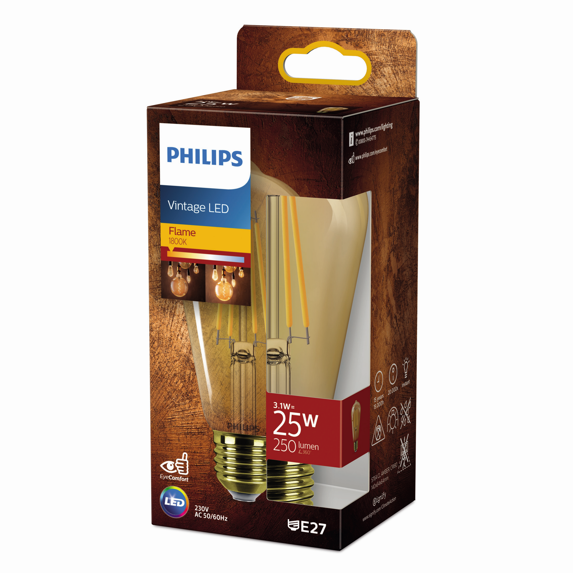 Philips LED-Leuchtmittel 'Classic' Edison gold E27 3,1 W 250 lm warmweiß Bild 2