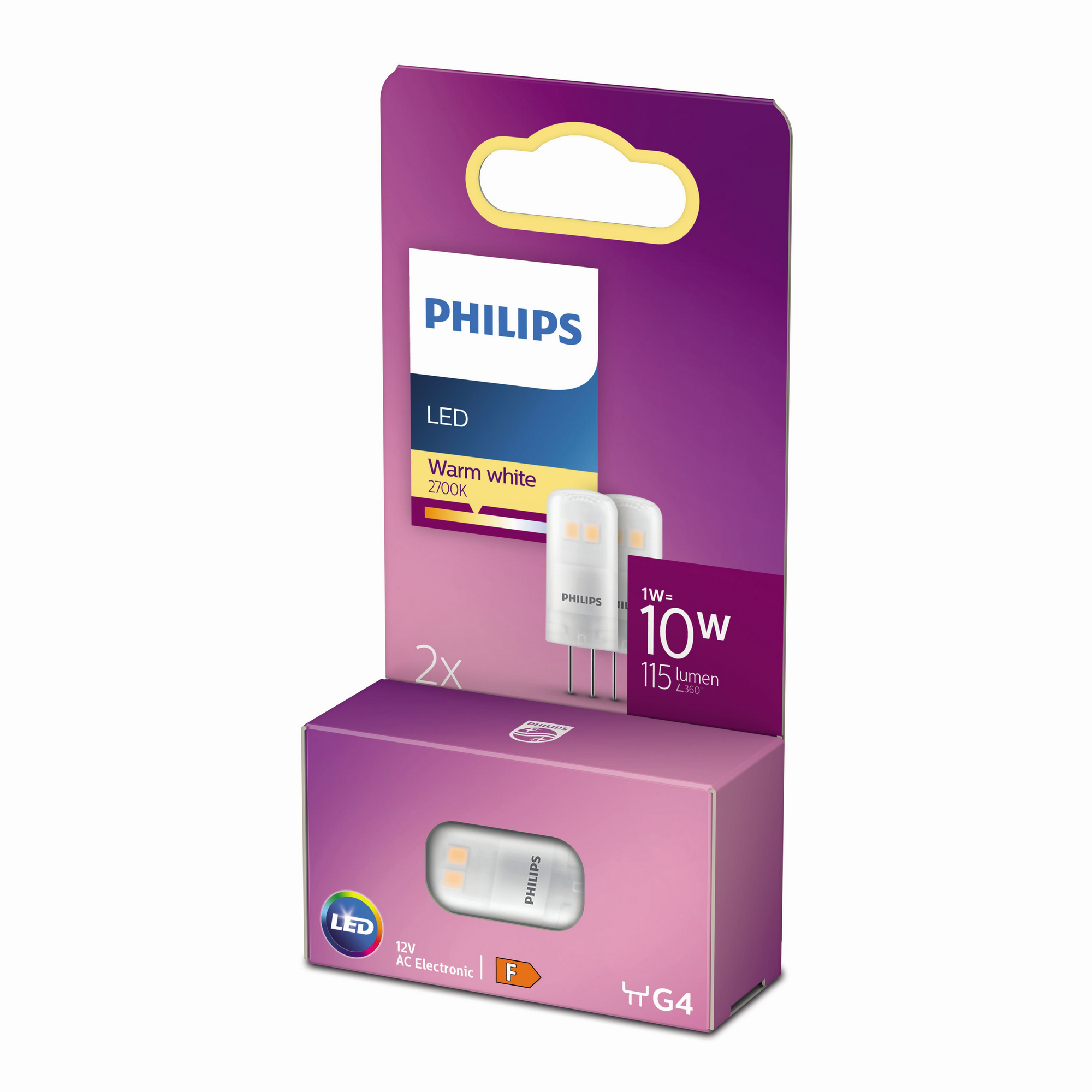 Philips LED-Leuchtmittelset Brenner matt G4 1 W 115 lm warmweiß 2 Stück Bild 2