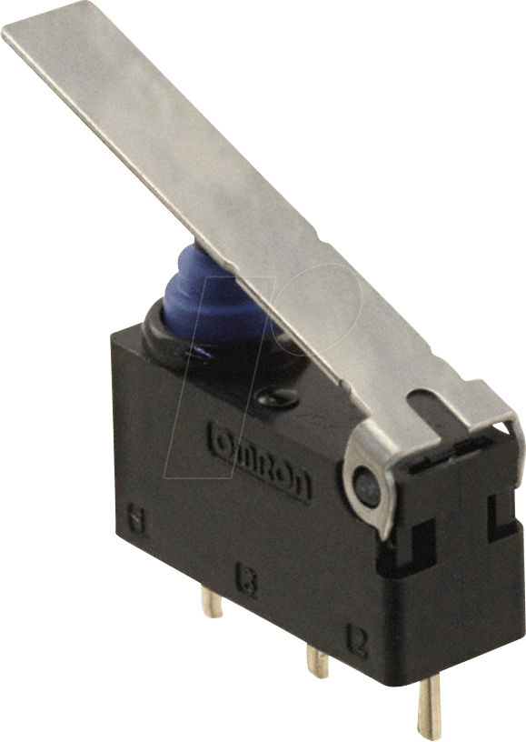 D2AW-A053D R - Subminiatur Mikroschalter, 1 Schliesser (NO), Flachhebel lang
