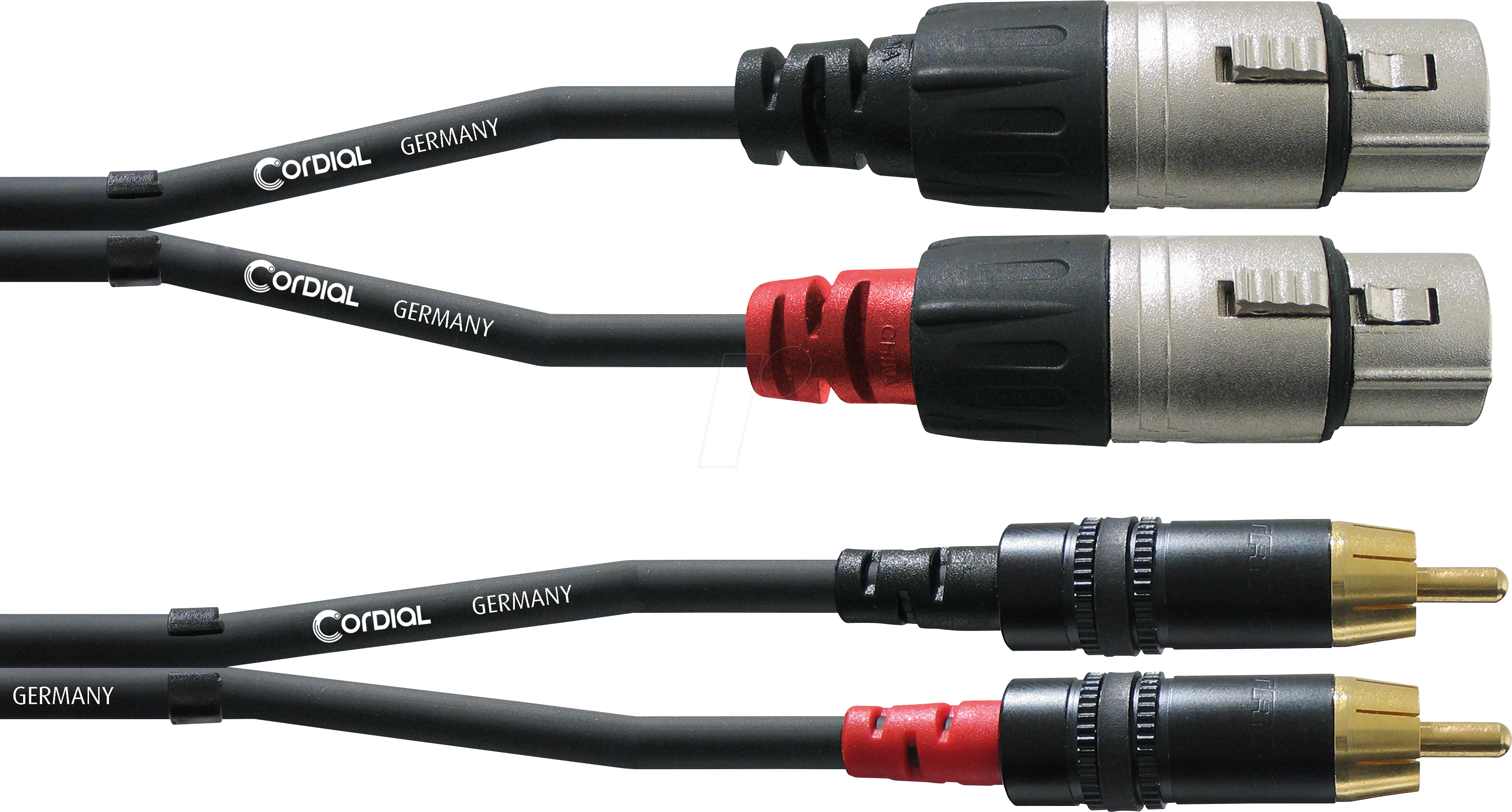 CFU 3 FC - CORDIAL 2x XLR female 3 pol, 2x Cinch-RCA, 3,00m