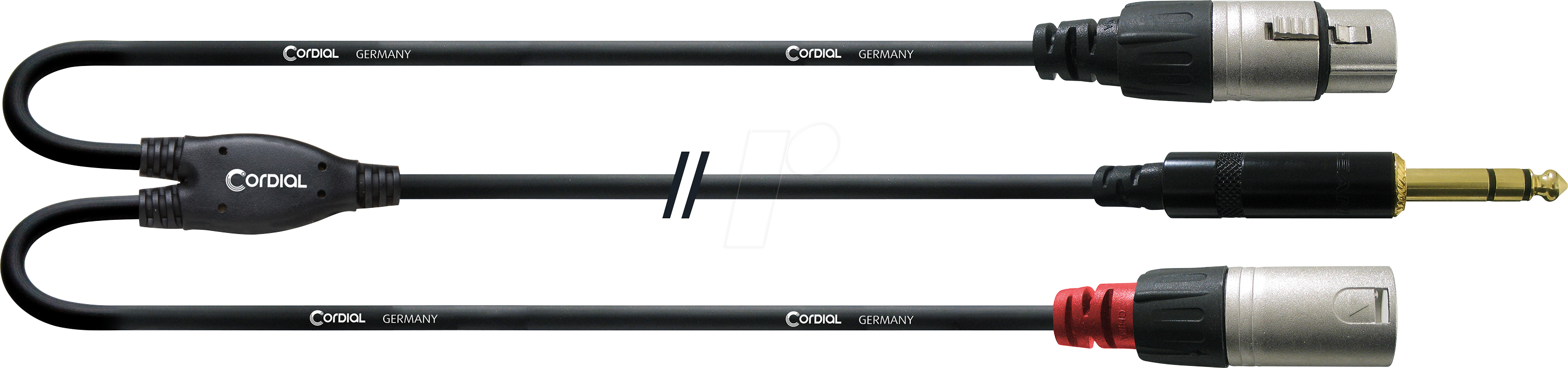 CFY 1,8 VFM - CORDIAL1x 6.3mm Klinke stereo, 1x XLR female, 1x XLR male, 1,80m