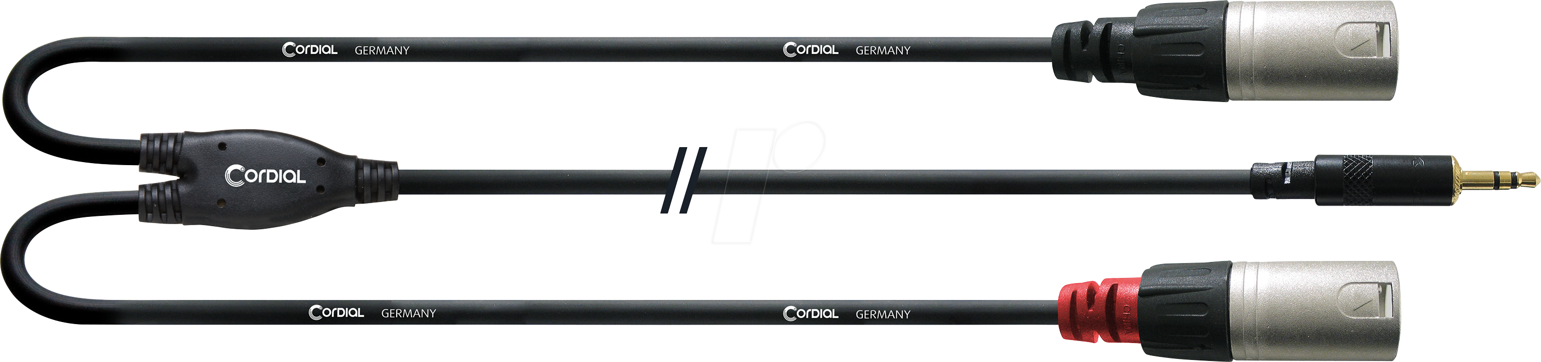 CFY 3 WMM - CORDIAL 1x 3.5mm Klinke stereo, 2x XLR male 3 pol, 3,00m