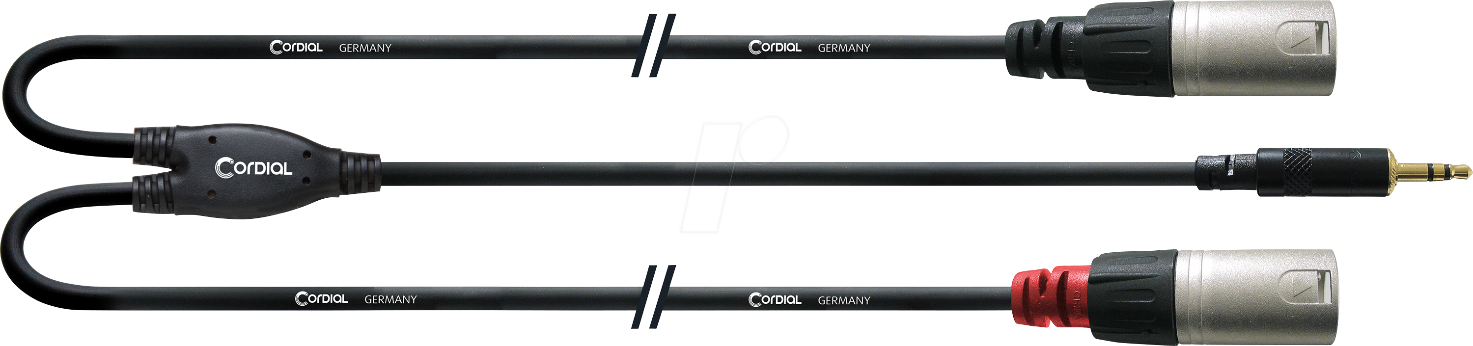 CFY 3 WMM-LONG - CORDIAL 1x 3.5 mm Klinke stereo, 2x XLR male 3 pol, 3,00m