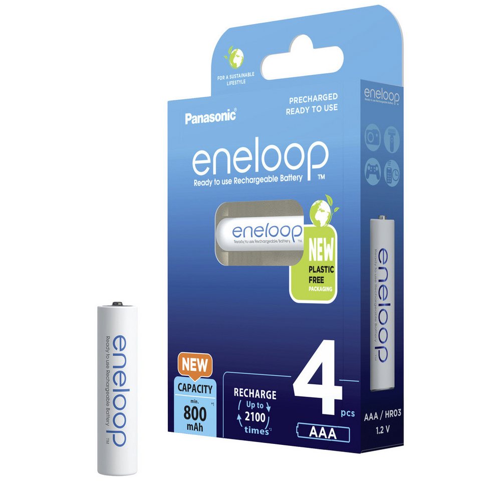 ENELOOP 4XAAAC - eneloop, NiMh Akku, AAA (Micro), 800 mAh, 4er-Pack