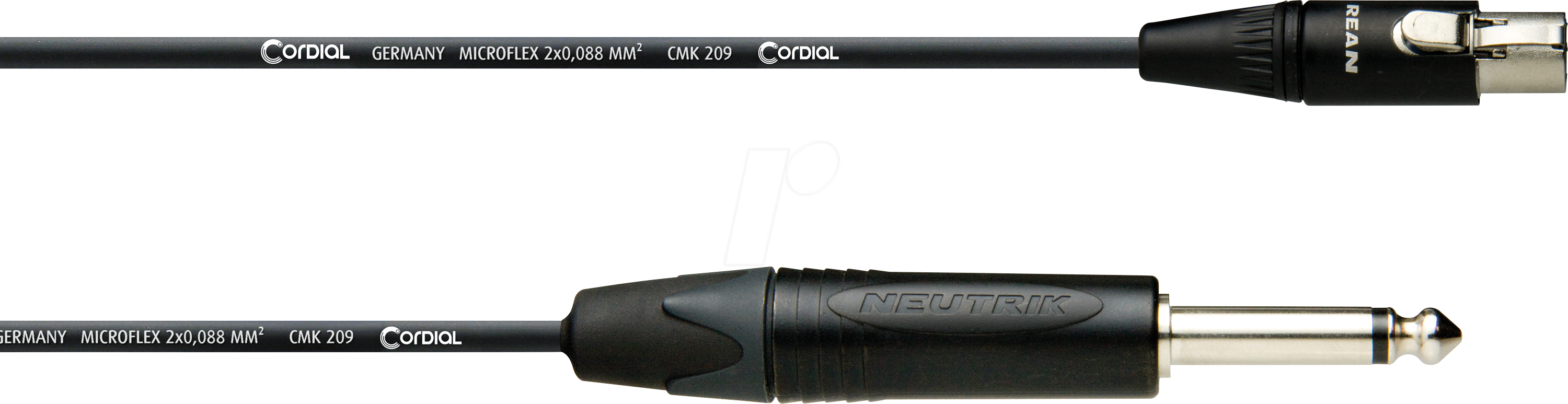CPI 1 FP-RT 3 - CORDIAL XLR female tiny 3-pol., 6.3 mm Klinke mono, 1,00m
