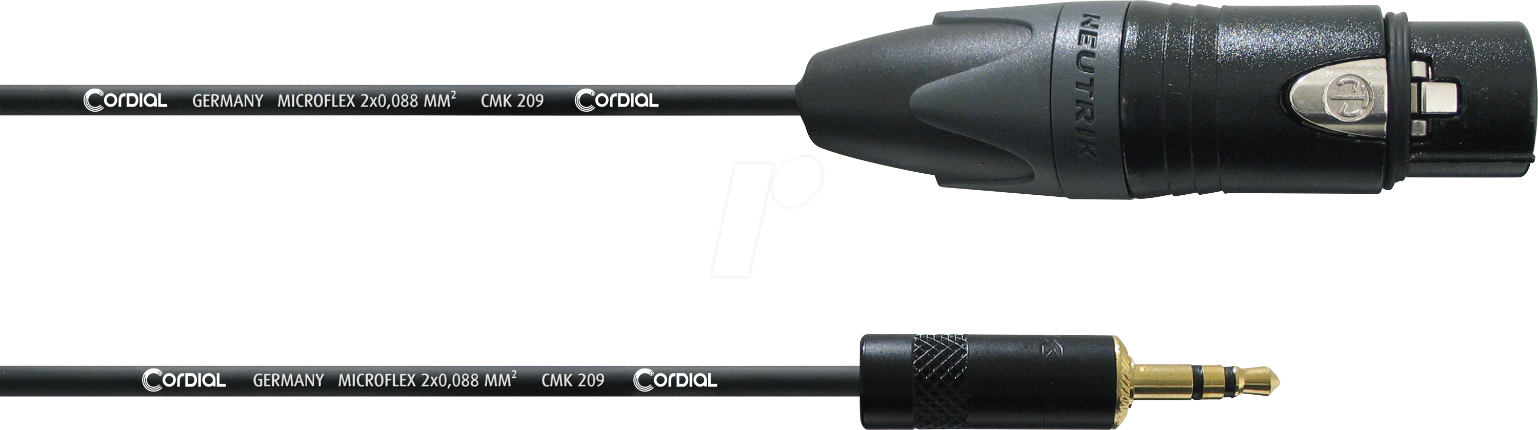 CPM 3 FW-BAL - CORDIAL 1x XLR female 3 pol, 1x 3.5 mm Klinke stereo, 3,00m