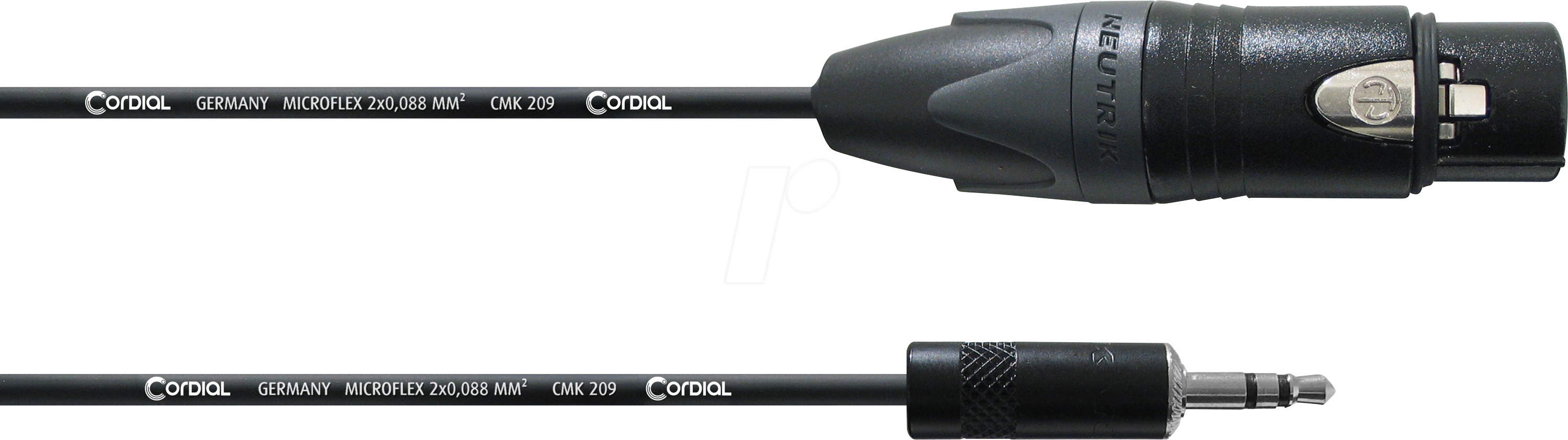 CPM 3 FW-UNB - CORDIAL 1x XLR female 3 pol, 1x 3.5 mm Klinke stereo, 3,00m