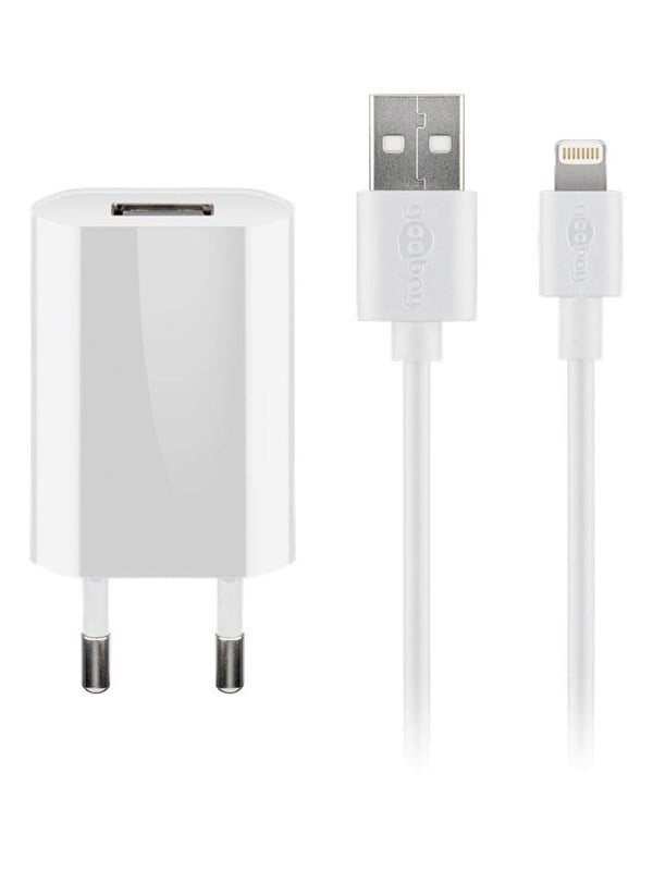 GOOBAY 45295 - USB-Ladegerät, 5 V, 1 A, Lightning, weiß