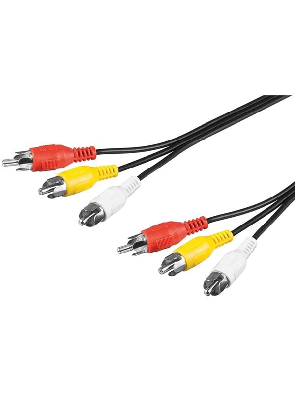 GOOBAY 50380 - RCA Audio-Video-Kabel, 3x Cinch-Stecker, 1,5 m