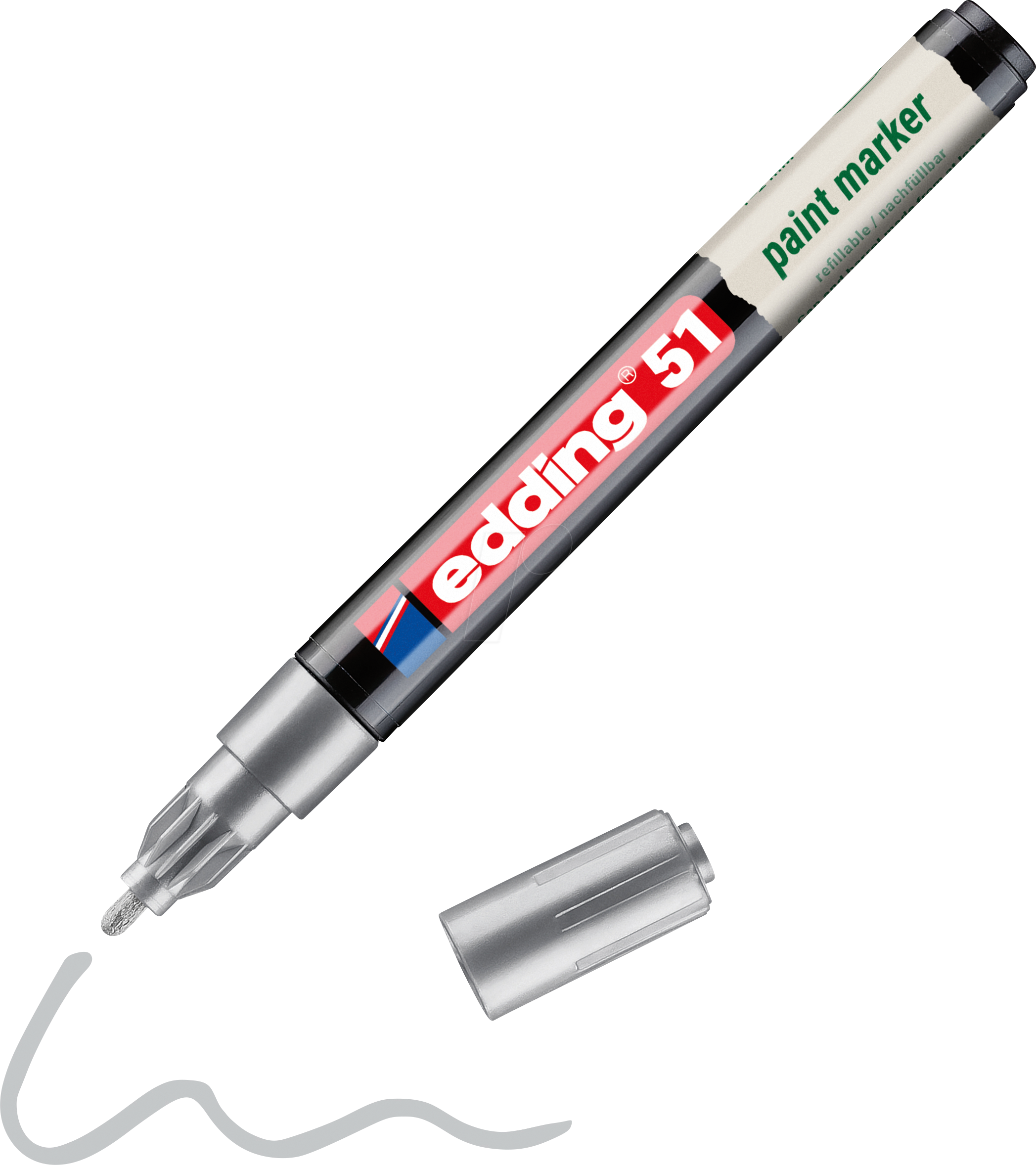 EDDING 51SI - Lack Marker, 1,0 - 2,0 mm, silber