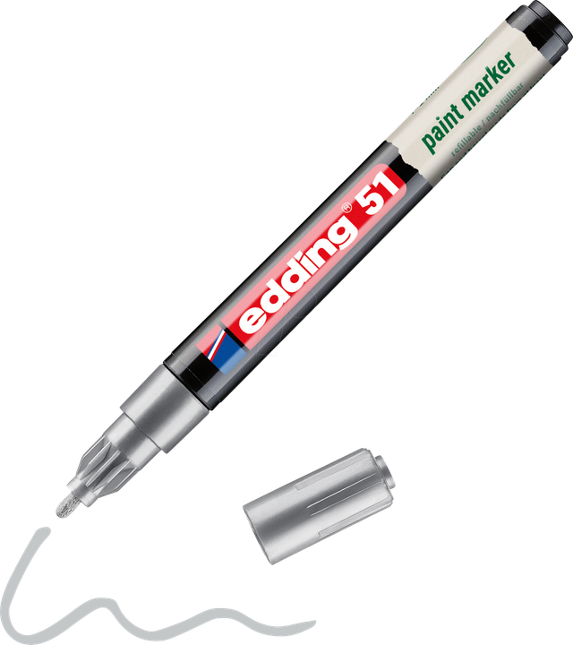 EDDING 51SI - Lack Marker, 1,0 - 2,0 mm, silber