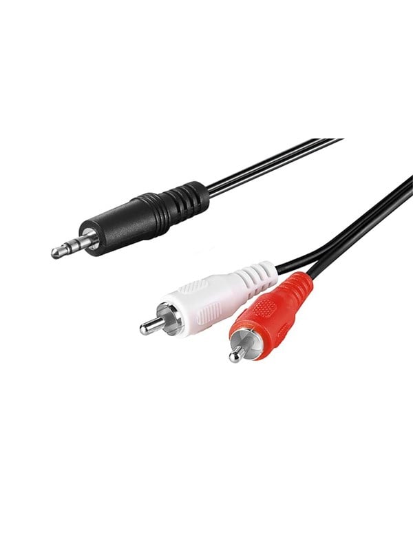 GOOBAY 51648 - Audio Kabel, 3,5 mm Klinkenstecker zu 2x Cinch Stecker, 1 m