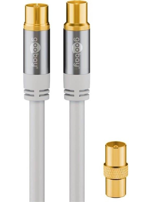 GOOBAY 70313 - Antennenanschlusskabel (IEC) (135 dB typ) 4x geschirmt, 1,0 m