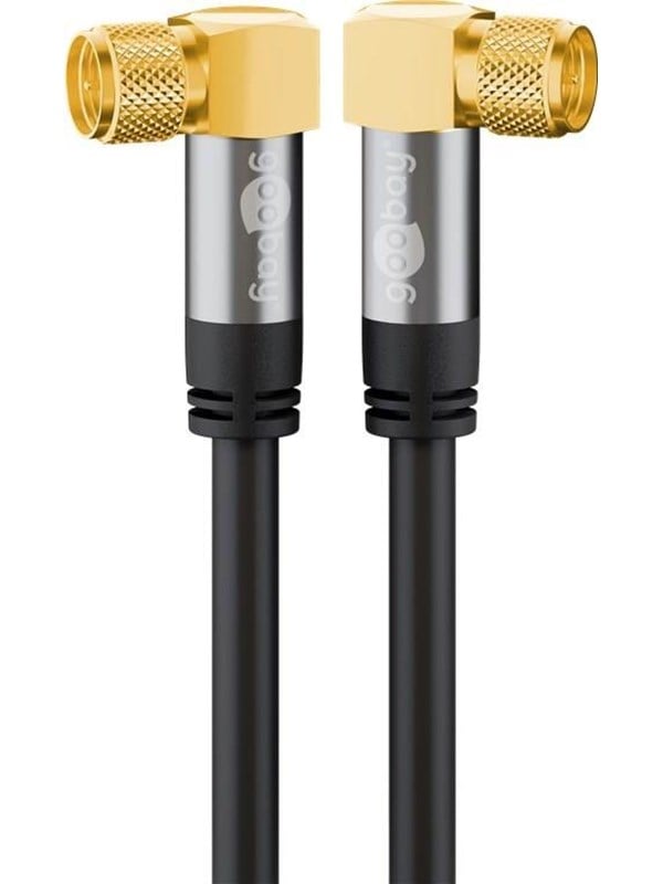 GOOBAY 70567 - Antennenanschlusskabel (F) (135 dB typ) 4x geschirmt, 1,0 m