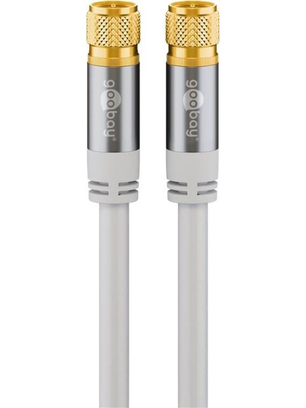 GOOBAY 70598 - Antennenanschlusskabel (F) (135 dB typ) 4x geschirmt, 1,0 m