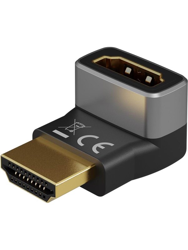 GOOBAY 72009 - Adapter HDMI Stecker/Buchse, 8K 60 Hz, 90° vertikal