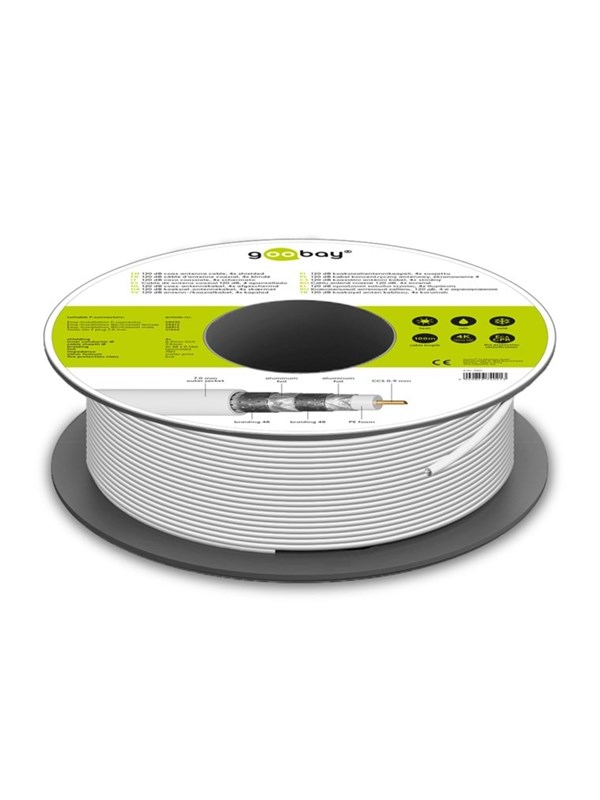 GOOBAY 74021 - Koaxialkabel, Ø 7,0 mm, 120 dB, 100 m