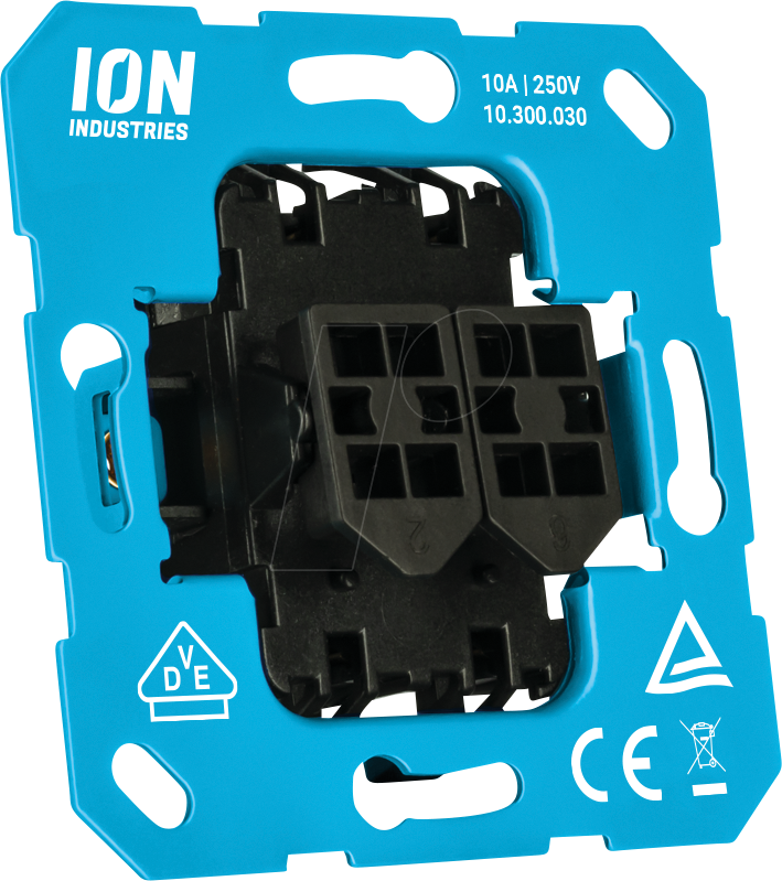 ION 10300030 - 2-poliger Wippschalter, 250 V AC / 10 A