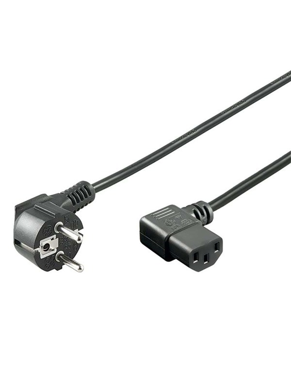 GOOBAY 93119 - Beidseitig abgewinkeltes Kaltgeräte-Anschlusskabel, 5 m, Schwarz