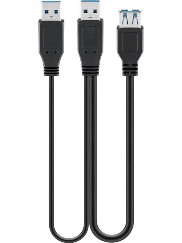 GOOBAY 95749 - USB 5 Gb/s Dual Power SuperSpeed Kabel, Schwarz