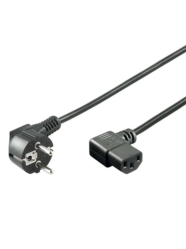 GOOBAY 96032 - Beidseitig abgewinkeltes Kaltgeräte-Anschlusskabel, 3 m, Schwarz