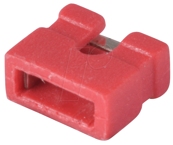 JUMPER 2,00 RT - Kurzschlussbrücke, rot, RM 2,00, vergoldet