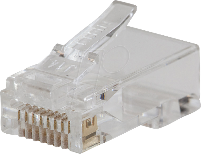 KLT VDV826702 - RJ45 Modular Stecker, Cat.5e, Pass through, 50 Stück