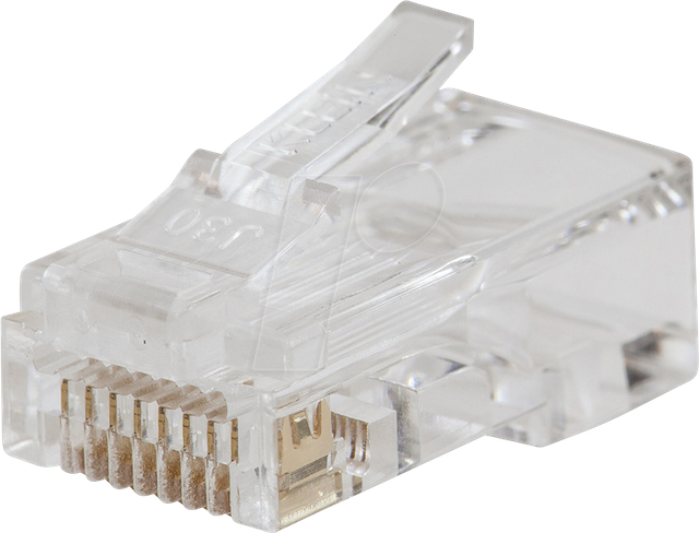 KLT VDV826729 - RJ45 Modular Stecker, Cat.6, Pass through, 10 Stück