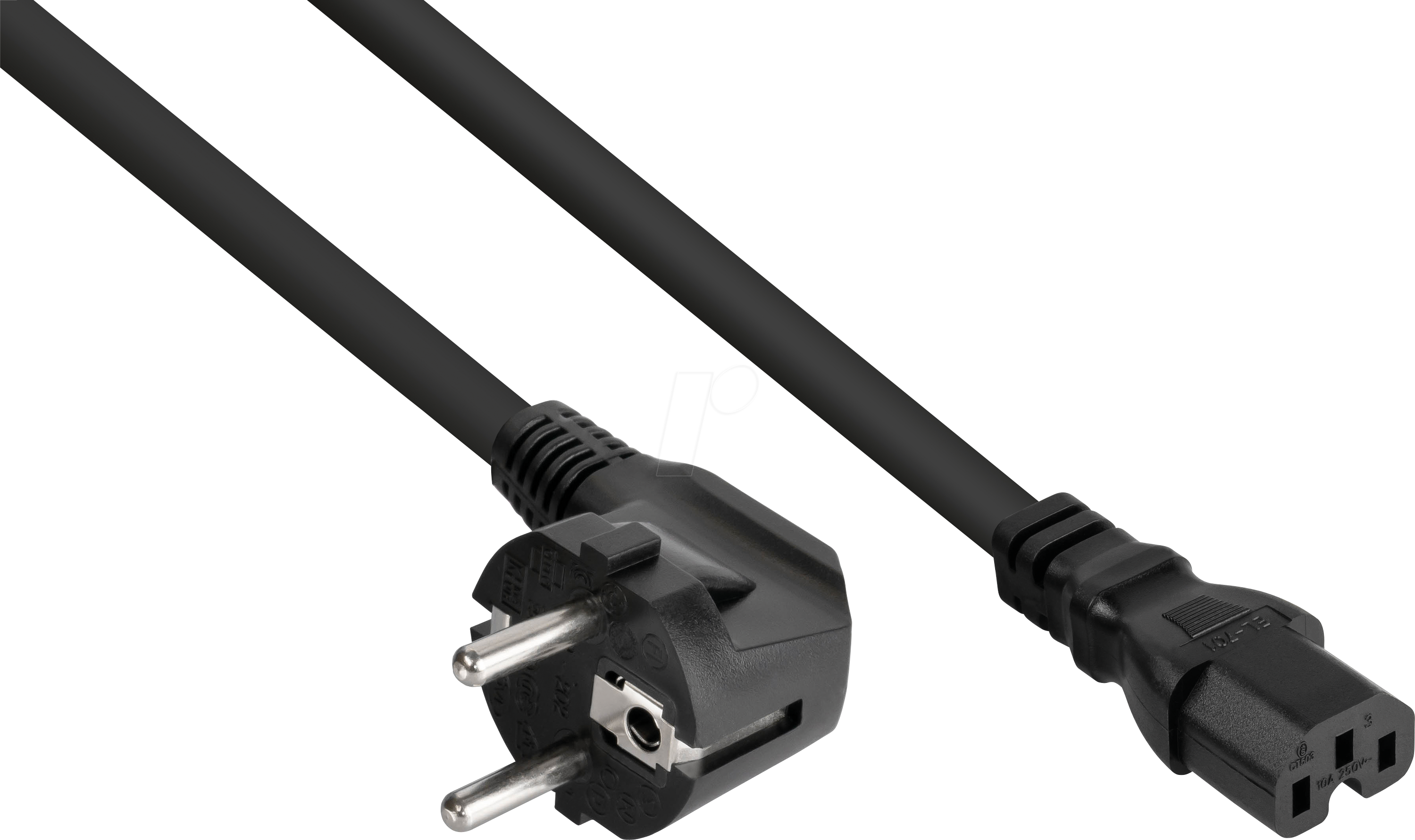 KM SK0150-S018 - Netzkabel Schutzkontakt-Stecker Typ E+F, Buchse C15, 1,8m