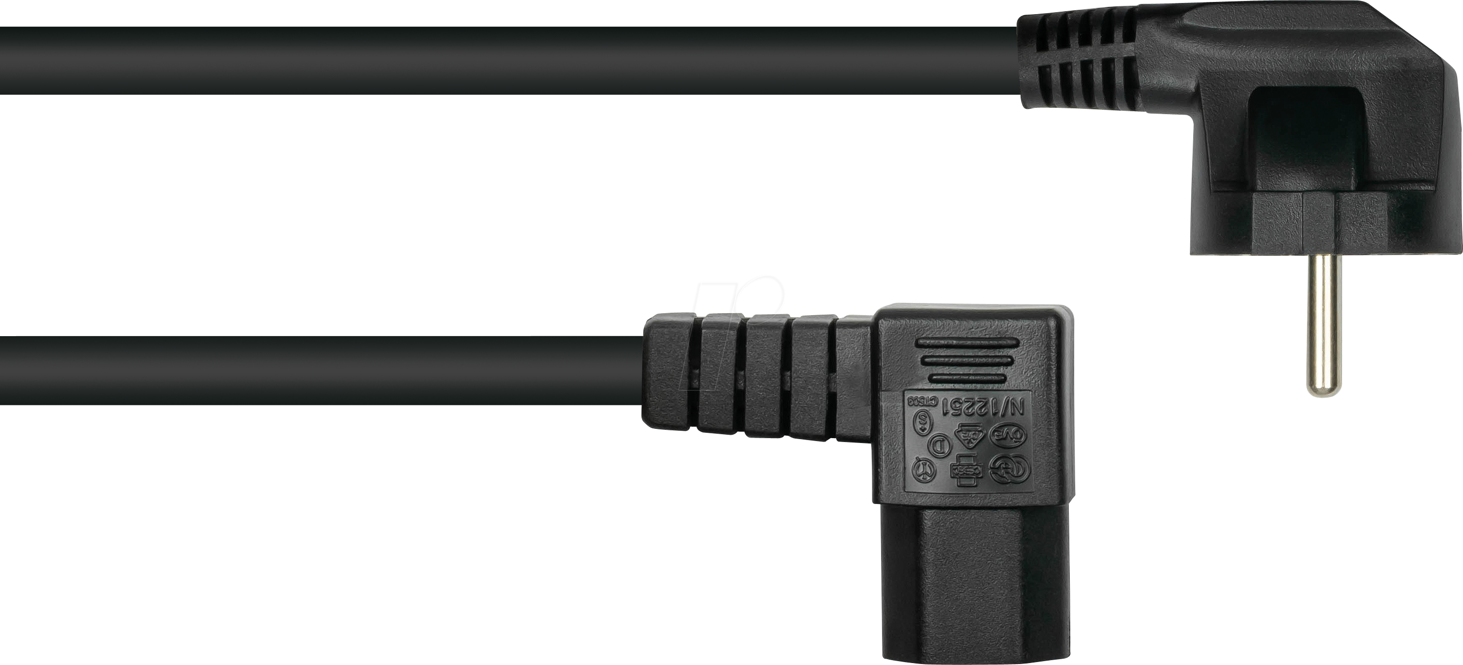 KM SK0151-S018 - Netzkabel Schutzkontakt-Stecker Typ E+F, Buchse C15, 1,8m