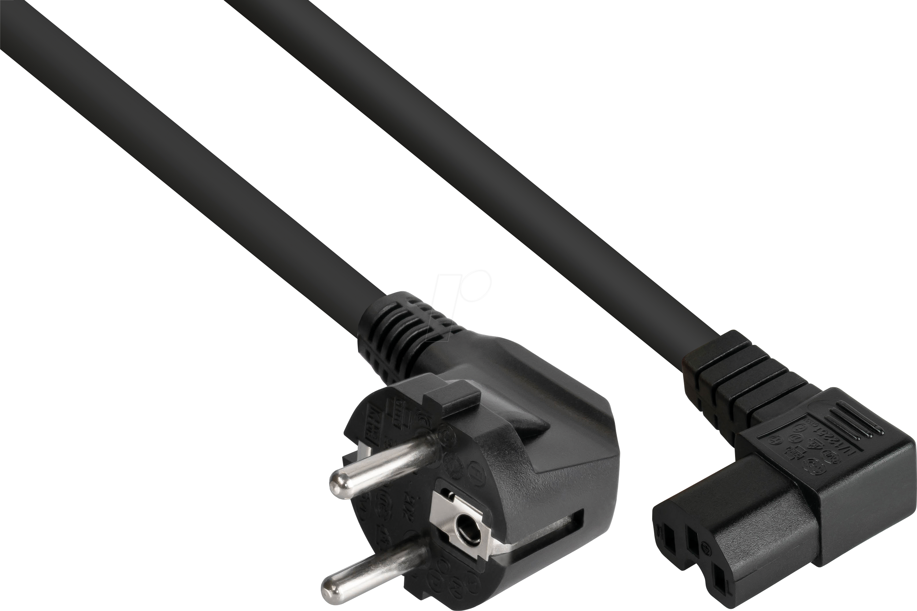 KM SK0151-S030 - Netzkabel Schutzkontakt-Stecker Typ E+F, Buchse C15, 3m