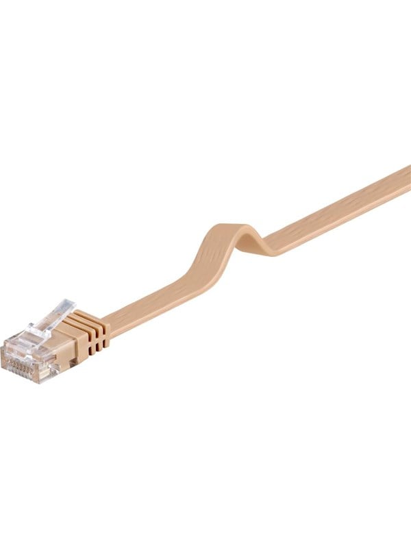 PATCH-C6SB 1,5HB - Patchkabel flach, UTP, Cat.6, hellbraun, 1,5 m