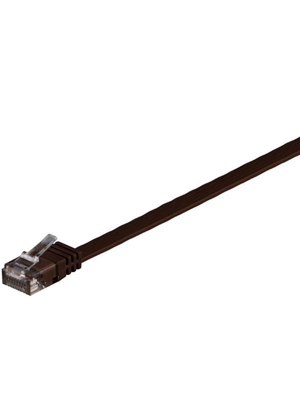 PATCH-C6SB 1DB - Patchkabel flach, UTP, Cat.6, dunkelbraun, 1 m