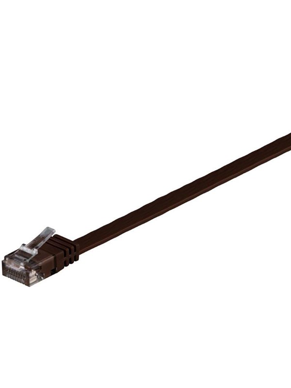PATCH-C6SB 20DB - Patchkabel flach, UTP, Cat.6, dunkelbraun, 20 m