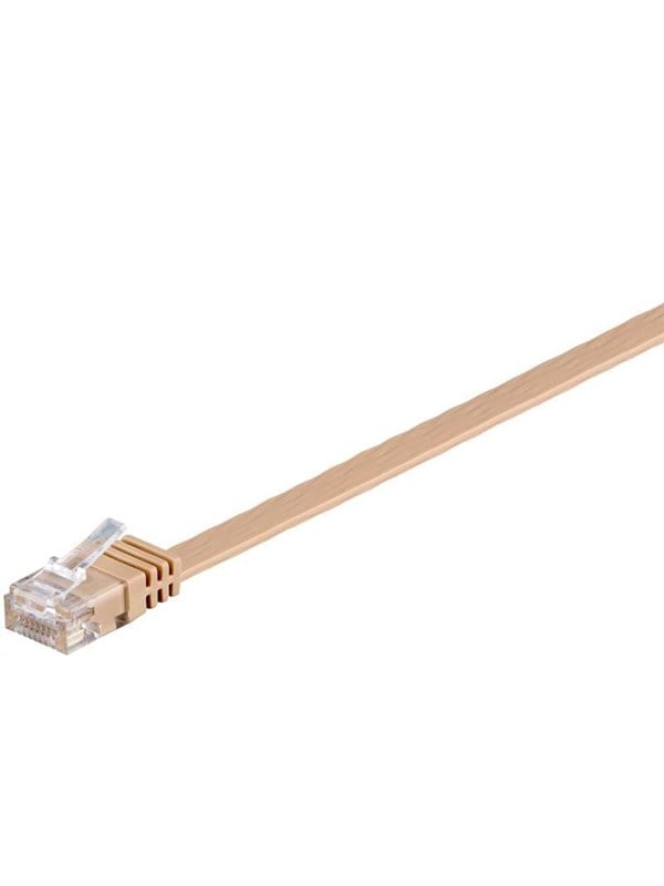 PATCH-C6SB 3HB - Patchkabel flach, UTP, Cat.6, hellbraun, 3 m