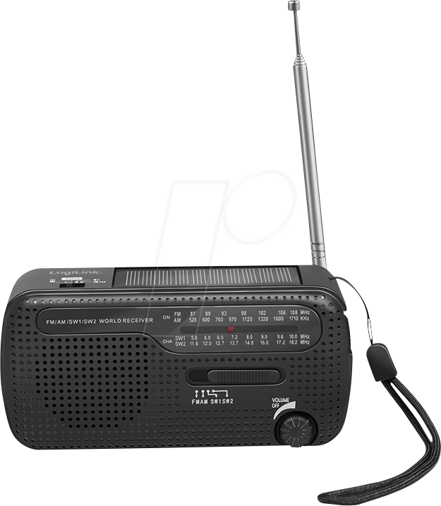 LOGILINK SP0074 - Outdoor- / Kurbelradio, Taschenlampe, Powerbank, Solarpanel